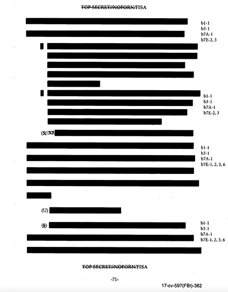 redacted FISA page
